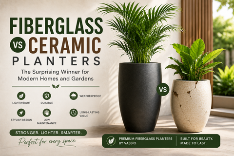 "Fiberglass vs ceramic planters?"