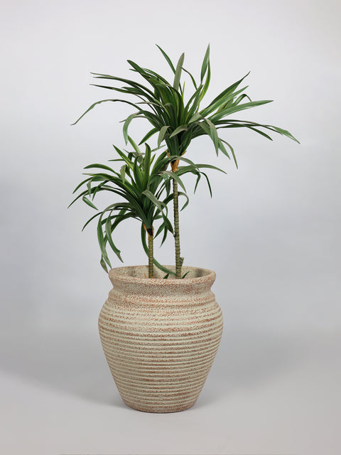 Basil Traditional Fiberglass Planter - Rust Patina 🌿