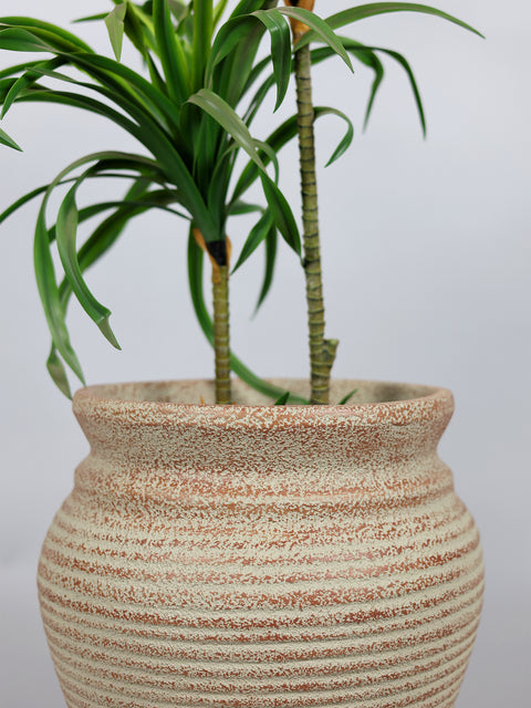 Basil Traditional Fiberglass Planter - Rust Patina 🌿