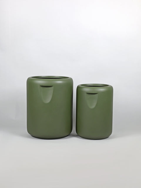 Cool Fiberglass Planter - Olive Green 🌿
