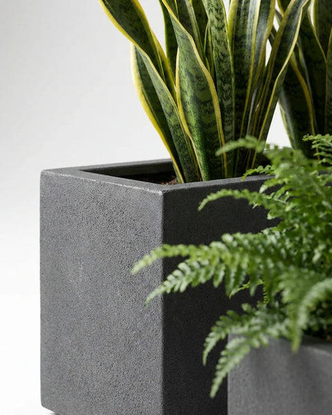 Ractangle Fiberglass Planter - Rustic