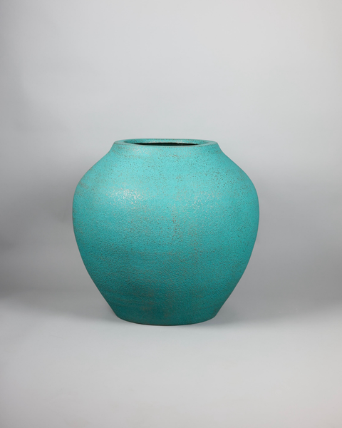 Mallow Fiberglass Planter - Blue Patina 🌿