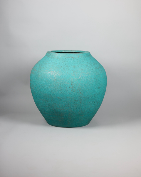 Mallow Fiberglass Planter - Blue Patina 🌿