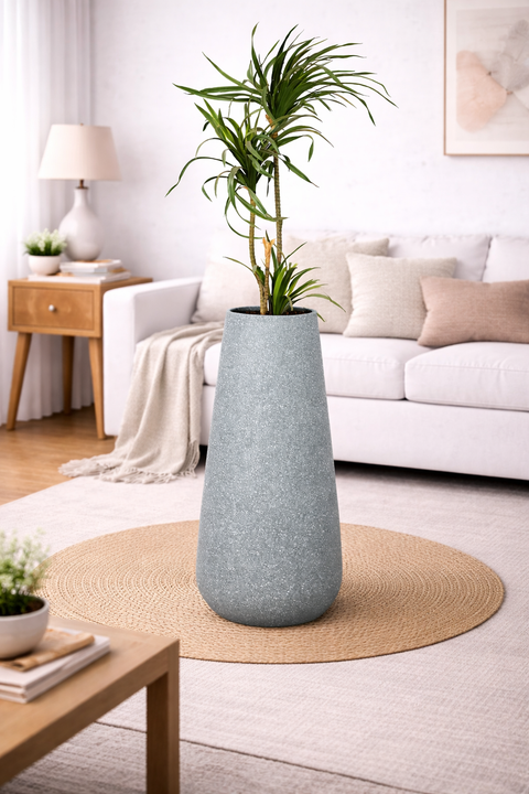 Iris Fiberglass Planter - Mouse Grey 🌿
