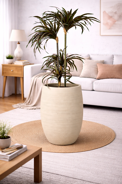 Voilet Fiberglass Planter - Beige 🌿