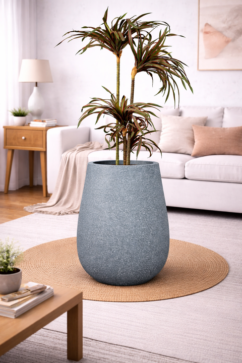 Omega B Fiberglass Planter - Blue Grey 🌿