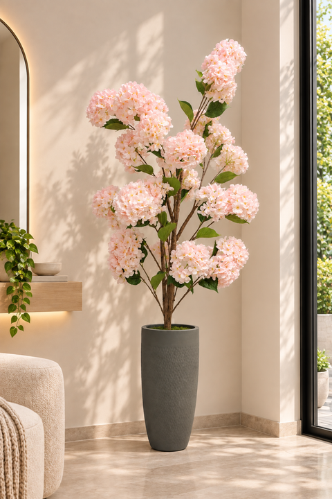Artificial Pink Hydrangea Plant