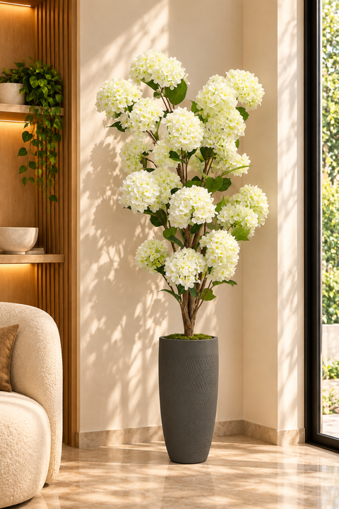 Artificial White Hydrangea Plant