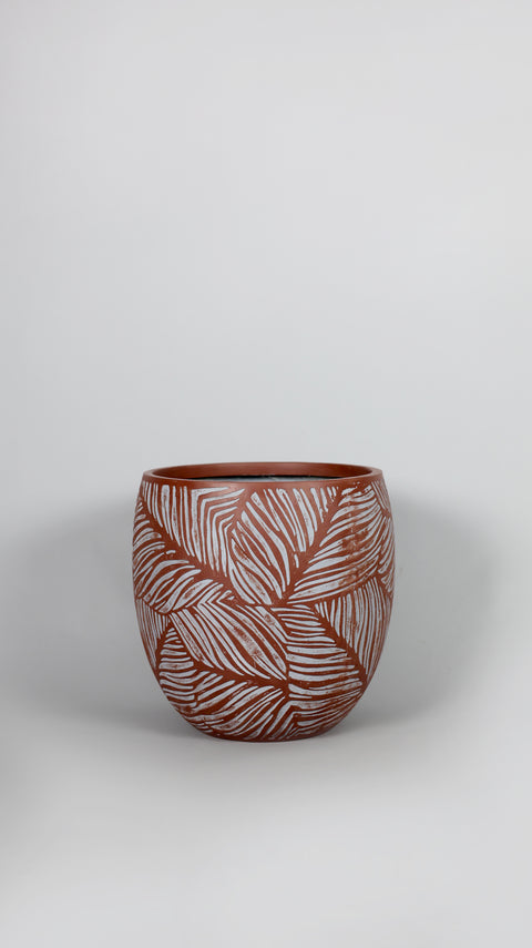 Leaf Fiberglass Planter - Terracotta 🌿