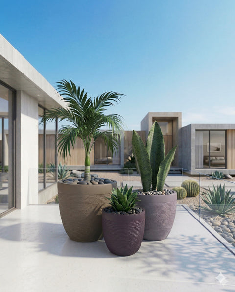 Crystal Fiberglass Planters