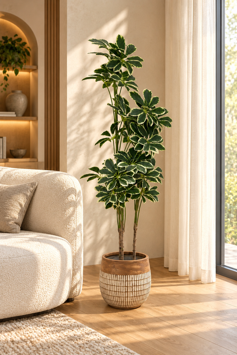 Artificial Variegated Schefflera Plant