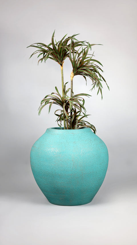 Mallow Fiberglass Planter - Blue Patina 🌿