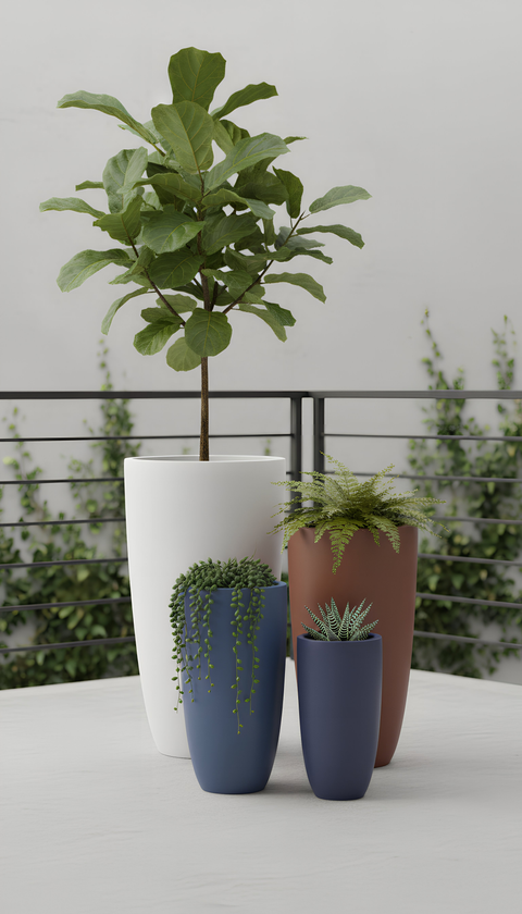 Tulip Fiberglass Planter - Rustic🌷